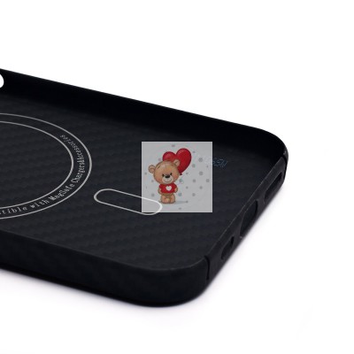 Чехол-накладка для Apple iPhone 15 (черный) Cellis SM009 POSH KEVLAR с закрытой камерой SafeMag