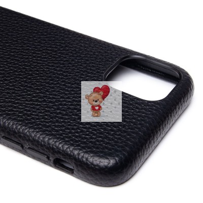 Чехол-накладка для Apple iPhone 11 Натуральная кожа зернистая (черный) Cellis SM030 SafeMag