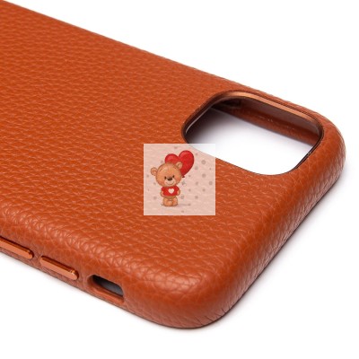 Чехол-накладка для Apple iPhone 11 Натуральная кожа зернистая (коричневый) Cellis SM030 SafeMag