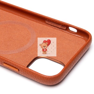 Чехол-накладка для Apple iPhone 11 Натуральная кожа зернистая (коричневый) Cellis SM030 SafeMag