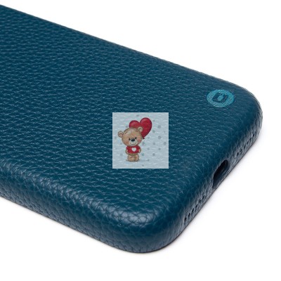 Чехол-накладка для Apple iPhone 11 Натуральная кожа зернистая (темно-синий) Cellis SM030 SafeMag