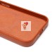 Чехол-накладка для Apple iPhone 13 Натуральная кожа зернистая (коричневый) Cellis SM030 SafeMag