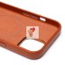 Чехол-накладка для Apple iPhone 13 Натуральная кожа зернистая (коричневый) Cellis SM030 SafeMag
