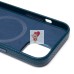 Чехол-накладка для Apple iPhone 13 Натуральная кожа зернистая (темно-синий) Cellis SM030 SafeMag