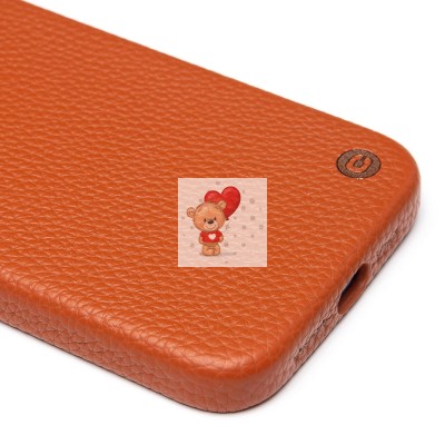 Чехол-накладка для Apple iPhone 15 Pro Max Натуральная кожа зернистая (коричневый) Cellis SM030 SafeMag