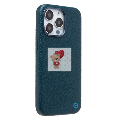 Чехол-накладка для Apple iPhone 15 Pro MaxНатуральная кожа зернистая (темно-синий) Cellis SM030 SafeMag