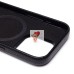 Чехол-накладка для Apple iPhone 15 Pro Натуральная кожа зернистая (черный) Cellis SM030 SafeMag