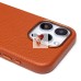 Чехол-накладка для Apple iPhone 15 Pro Натуральная кожа зернистая (коричневый) Cellis SM030 SafeMag