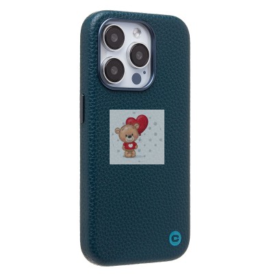 Чехол-накладка для Apple iPhone 15 Pro Натуральная кожа зернистая (темно-синий) Cellis SM030 SafeMag