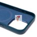 Чехол-накладка для Apple iPhone 15 Pro Натуральная кожа зернистая (темно-синий) Cellis SM030 SafeMag