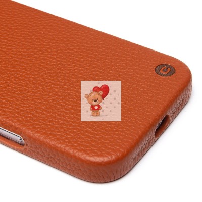 Чехол-накладка для Apple iPhone 16 Pro Max Натуральная кожа зернистая (коричневый) Cellis SM030 SafeMag