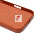 Чехол-накладка для Apple iPhone 16 Pro Max Натуральная кожа зернистая (коричневый) Cellis SM030 SafeMag