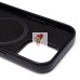 Чехол-накладка для Apple iPhone 16 Pro Натуральная кожа зернистая (черный) Cellis SM030 SafeMag