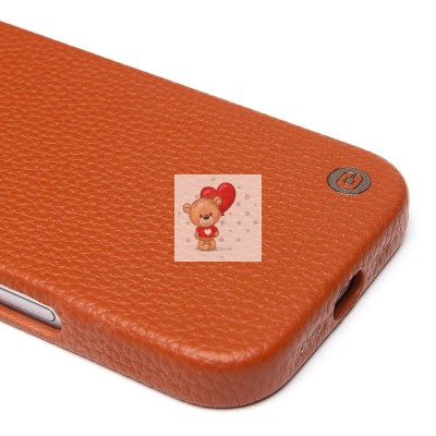 Чехол-накладка для Apple iPhone 16 Pro Натуральная кожа зернистая (коричневый) Cellis SM030 SafeMag