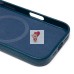 Чехол-накладка для Apple iPhone 16 Pro Натуральная кожа зернистая (темно-синий) Cellis SM030 SafeMag