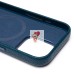 Чехол-накладка для Apple iPhone 16 Pro Натуральная кожа зернистая (темно-синий) Cellis SM030 SafeMag