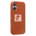 Чехол-накладка для Apple iPhone 16 Натуральная кожа зернистая (коричневый) Cellis SM030 SafeMag