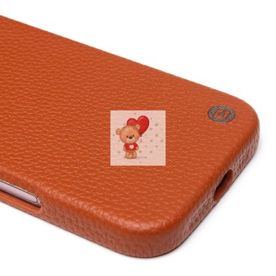 Чехол-накладка для Apple iPhone 16 Натуральная кожа зернистая (коричневый) Cellis SM030 SafeMag