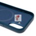 Чехол-накладка для Apple iPhone 16 Натуральная кожа зернистая (темно-синий) Cellis SM030 SafeMag