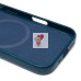Чехол-накладка для Apple iPhone 16 Натуральная кожа зернистая (темно-синий) Cellis SM030 SafeMag