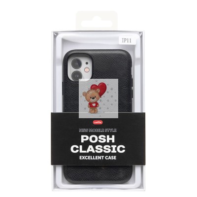 Чехол-накладка для Apple iPhone 11 Натуральная кожа (черный) Cellis SM031 SafeMag