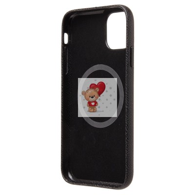 Чехол-накладка для Apple iPhone 11 Натуральная кожа (черный) Cellis SM031 SafeMag