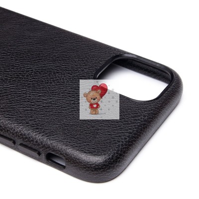 Чехол-накладка для Apple iPhone 11 Натуральная кожа (черный) Cellis SM031 SafeMag