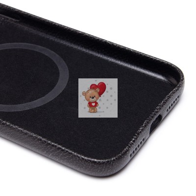 Чехол-накладка для Apple iPhone 11 Натуральная кожа (черный) Cellis SM031 SafeMag