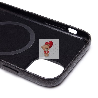 Чехол-накладка для Apple iPhone 11 Натуральная кожа (черный) Cellis SM031 SafeMag