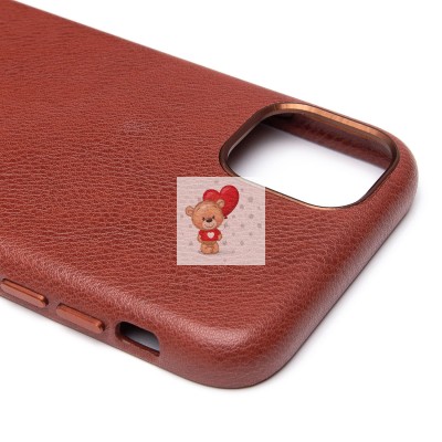 Чехол-накладка для Apple iPhone 11 Натуральная кожа (коричневый) Cellis SM031 SafeMag