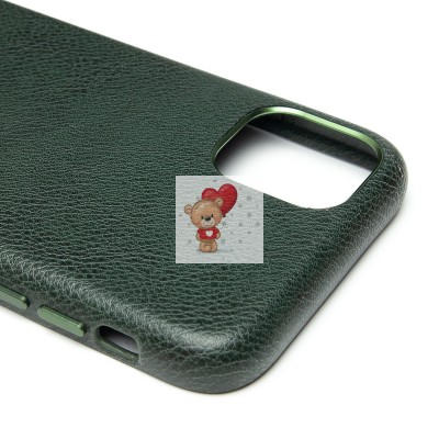 Чехол-накладка для Apple iPhone 11 Натуральная кожа (темно-зеленый) Cellis SM031 SafeMag