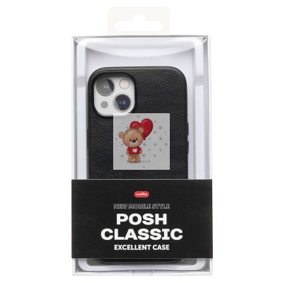 Чехол-накладка для Apple iPhone 14 Натуральная кожа (черный) Cellis SM031 SafeMag