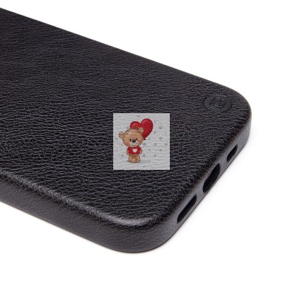 Чехол-накладка для Apple iPhone 14 Натуральная кожа (черный) Cellis SM031 SafeMag