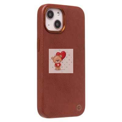 Чехол-накладка для Apple iPhone 13 Натуральная кожа (коричневый) Cellis SM031 SafeMag