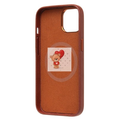 Чехол-накладка для Apple iPhone 13 Натуральная кожа (коричневый) Cellis SM031 SafeMag