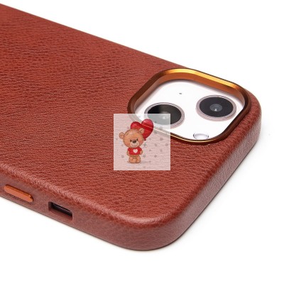 Чехол-накладка для Apple iPhone 13 Натуральная кожа (коричневый) Cellis SM031 SafeMag