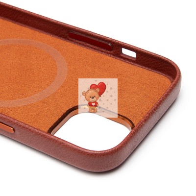 Чехол-накладка для Apple iPhone 13 Натуральная кожа (коричневый) Cellis SM031 SafeMag