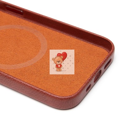 Чехол-накладка для Apple iPhone 13 Натуральная кожа (коричневый) Cellis SM031 SafeMag