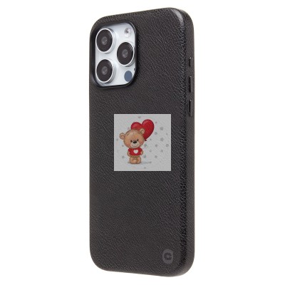 Чехол-накладка для Apple iPhone 15 Pro Max Натуральная кожа (черный) Cellis SM031 SafeMag