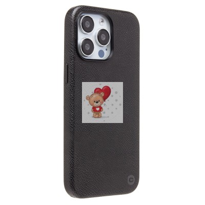 Чехол-накладка для Apple iPhone 15 Pro Max Натуральная кожа (черный) Cellis SM031 SafeMag