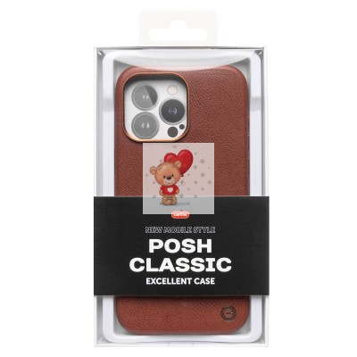 Чехол-накладка для Apple iPhone 15 Pro Max Натуральная кожа (коричневый) Cellis SM031 SafeMag