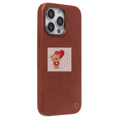 Чехол-накладка для Apple iPhone 15 Pro Max Натуральная кожа (коричневый) Cellis SM031 SafeMag