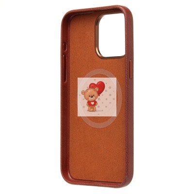 Чехол-накладка для Apple iPhone 15 Pro Max Натуральная кожа (коричневый) Cellis SM031 SafeMag