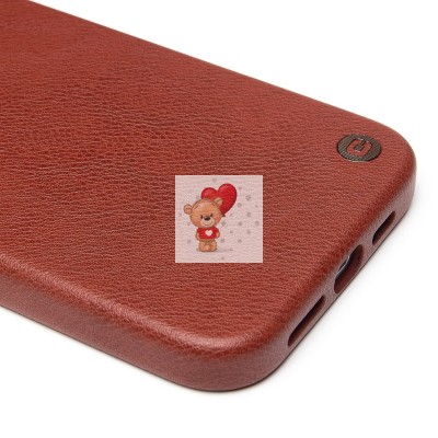 Чехол-накладка для Apple iPhone 15 Pro Max Натуральная кожа (коричневый) Cellis SM031 SafeMag