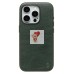 Чехол-накладка для Apple iPhone 15 Pro Натуральная кожа (темно-зеленый) Cellis SM031 SafeMag