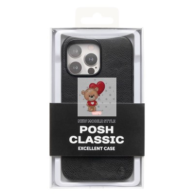 Чехол-накладка для Apple iPhone 16 Pro Max Натуральная кожа (черный) Cellis SM031 SafeMag