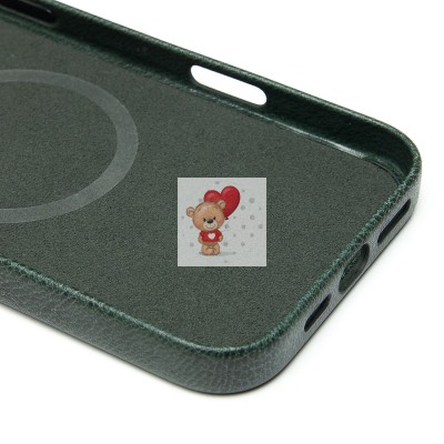 Чехол-накладка для Apple iPhone 16 Pro Max Натуральная кожа (темно-зеленый) Cellis SM031 SafeMag Чехол-накладка для Apple iPhone 16 Pro Max Натуральная кожа (темно-зеленый) Cellis SM031 SafeMag