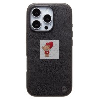 Чехол-накладка для Apple iPhone 16 Pro Натуральная кожа (черный) Cellis SM031 SafeMag