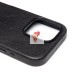 Чехол-накладка для Apple iPhone 16 Pro Натуральная кожа (черный) Cellis SM031 SafeMag