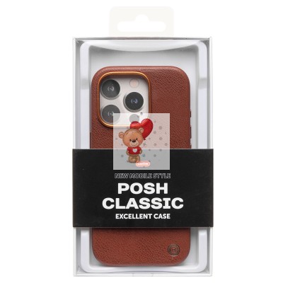 Чехол-накладка для Apple iPhone 16 Pro Натуральная кожа (коричневый) Cellis SM031 SafeMag